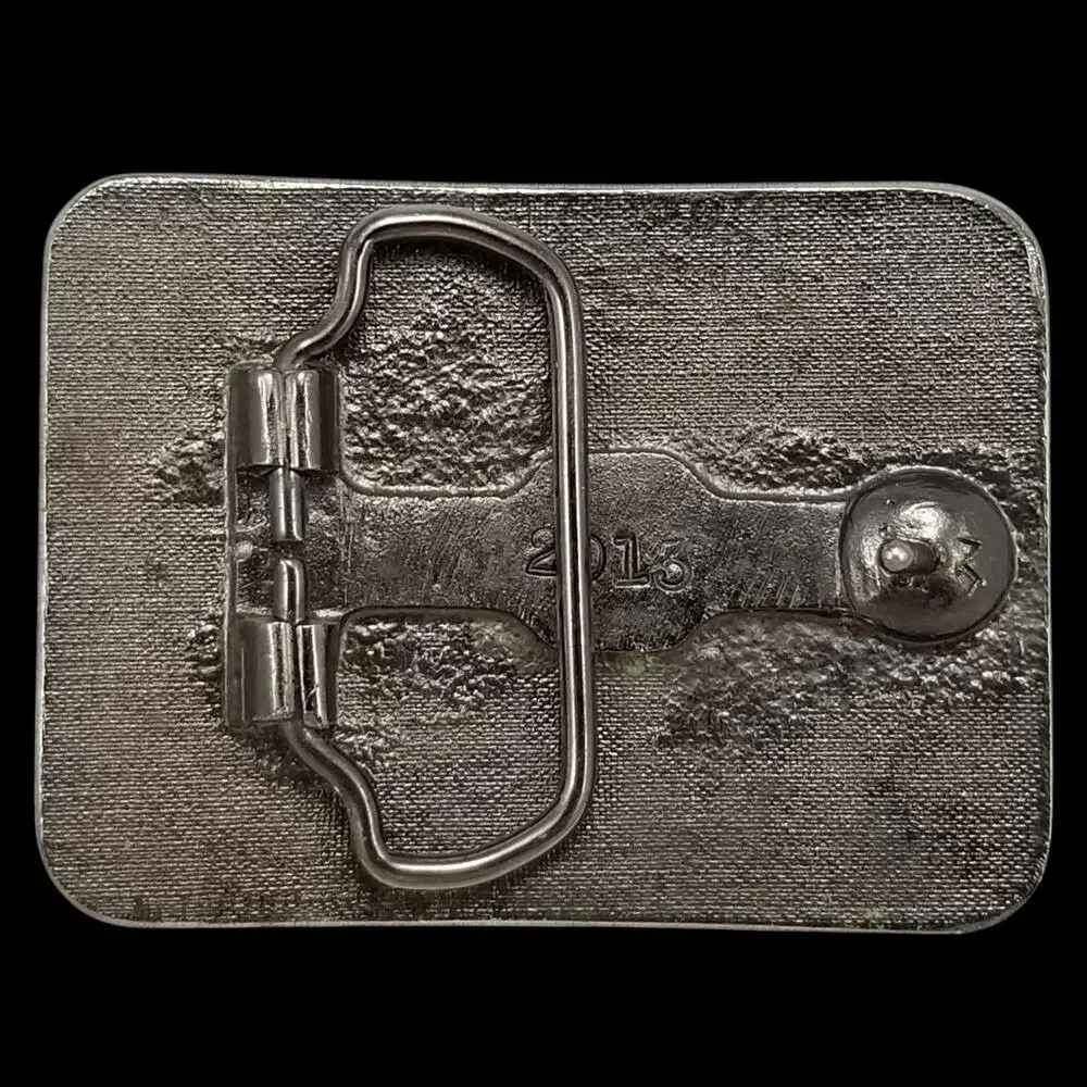 Vintage P.A.P Belt Buckle, Loyal Order of‎ the Moose, Pewter Blue Enamel